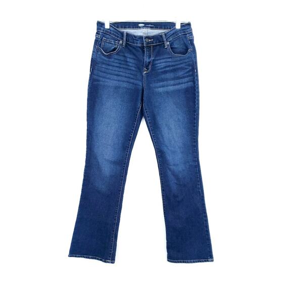 Old Navy Dark Wash Diva Bootcut Jeans Midrise 6 Women Excellent Condition - Picture 1 of 5
